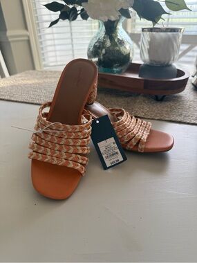 Target Braided Slide Mules in Orange and White